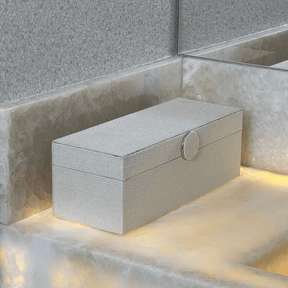 Caixa Decorativa em MDF e Linho off White 29cm G
