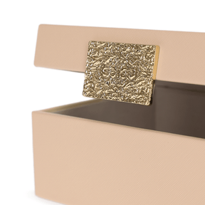 Caixa Decorativa em MDF e PU Bege 28,5cm G