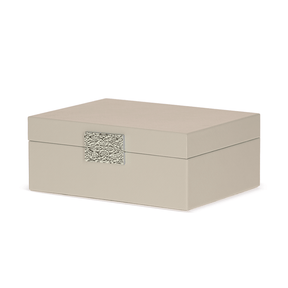 Caixa Decorativa em MDF e PU Bege 28,5cm G