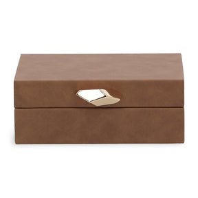 Caixa Decorativa em MDF e PU Marrom 19cm P