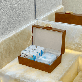 Caixa Decorativa em MDF e PU Marrom 19cm P