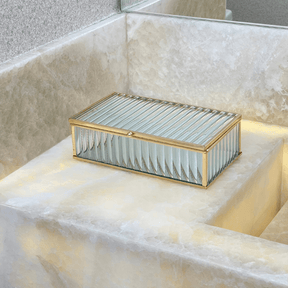 Caixa em Vidro com Metal 21cm P