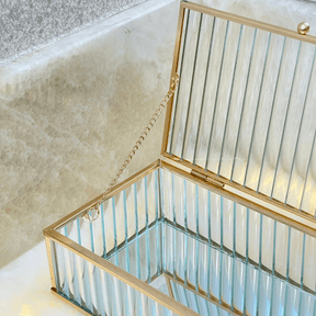 Caixa em Vidro com Metal 21cm P