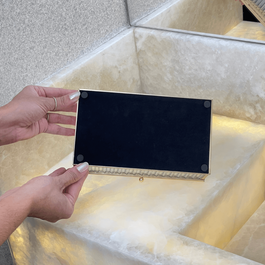 Caixa em Vidro com Metal 21cm P