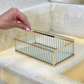 Caixa em Vidro com Metal 21cm P