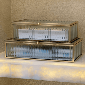 Caixa em Vidro com Metal 21cm P