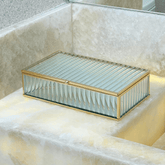 Caixa em Vidro com Metal 25cm G