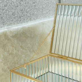 Caixa em Vidro com Metal 25cm G