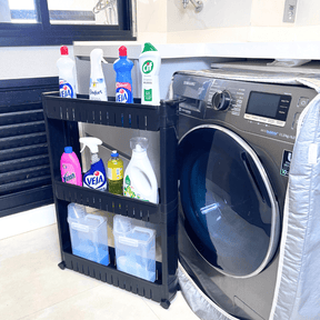 Carrinho Organizador Prateleira Multiuso Com Rodízios Preto