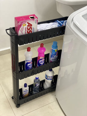 Carrinho Organizador Prateleira Multiuso Com Rodízios Preto