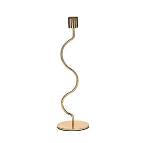 Castiçal em Metal Dourado 28,5cm G