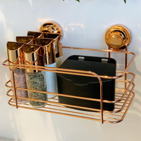 Cesto Multiuso com Ventosas Rose Gold Luxo