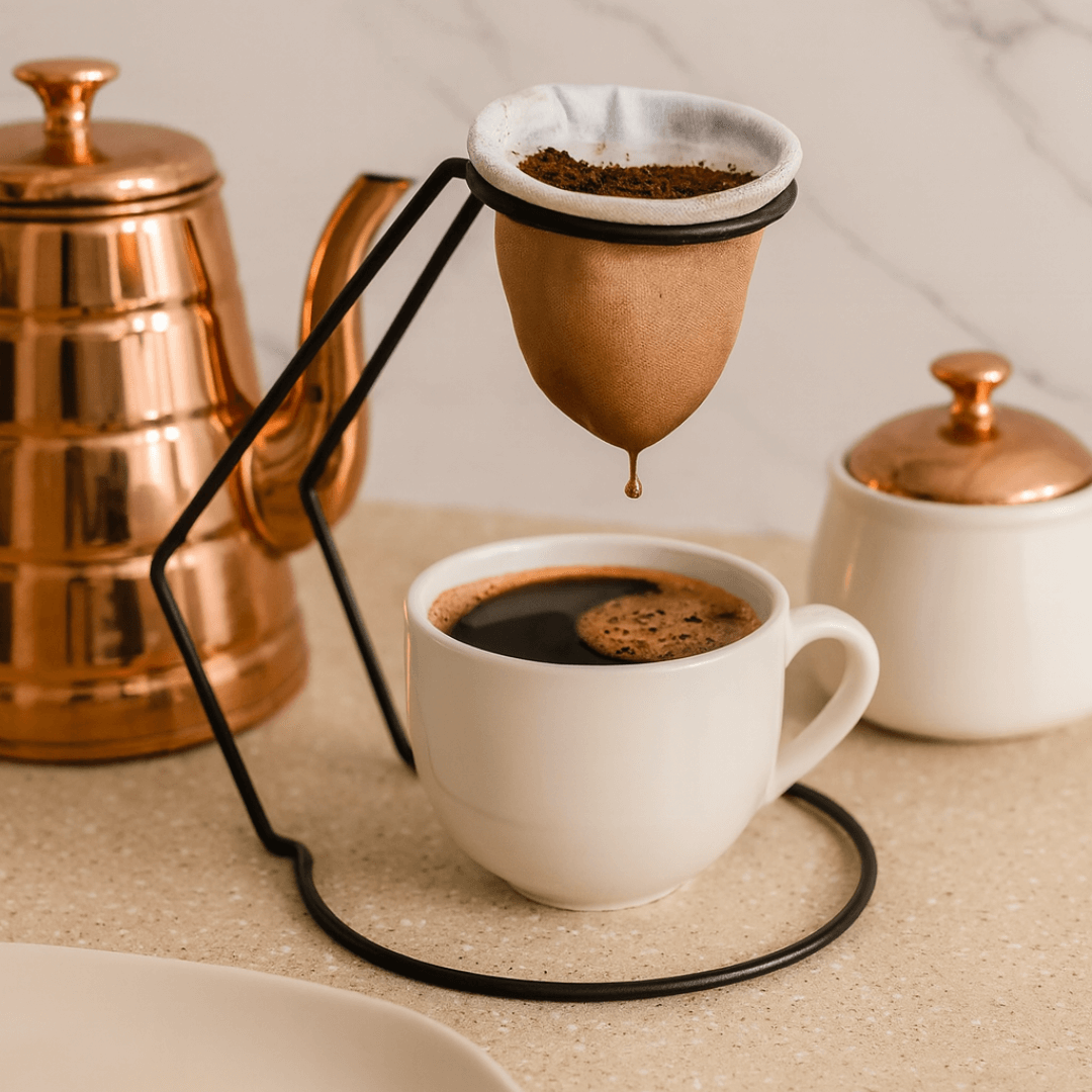 Coador de Café com Suporte Fast Coffee Preto