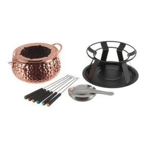Conjunto Para Fondue 11 peças Rose Gold Martelado Luxo