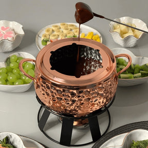 Conjunto Para Fondue 11 peças Rose Gold Martelado Luxo