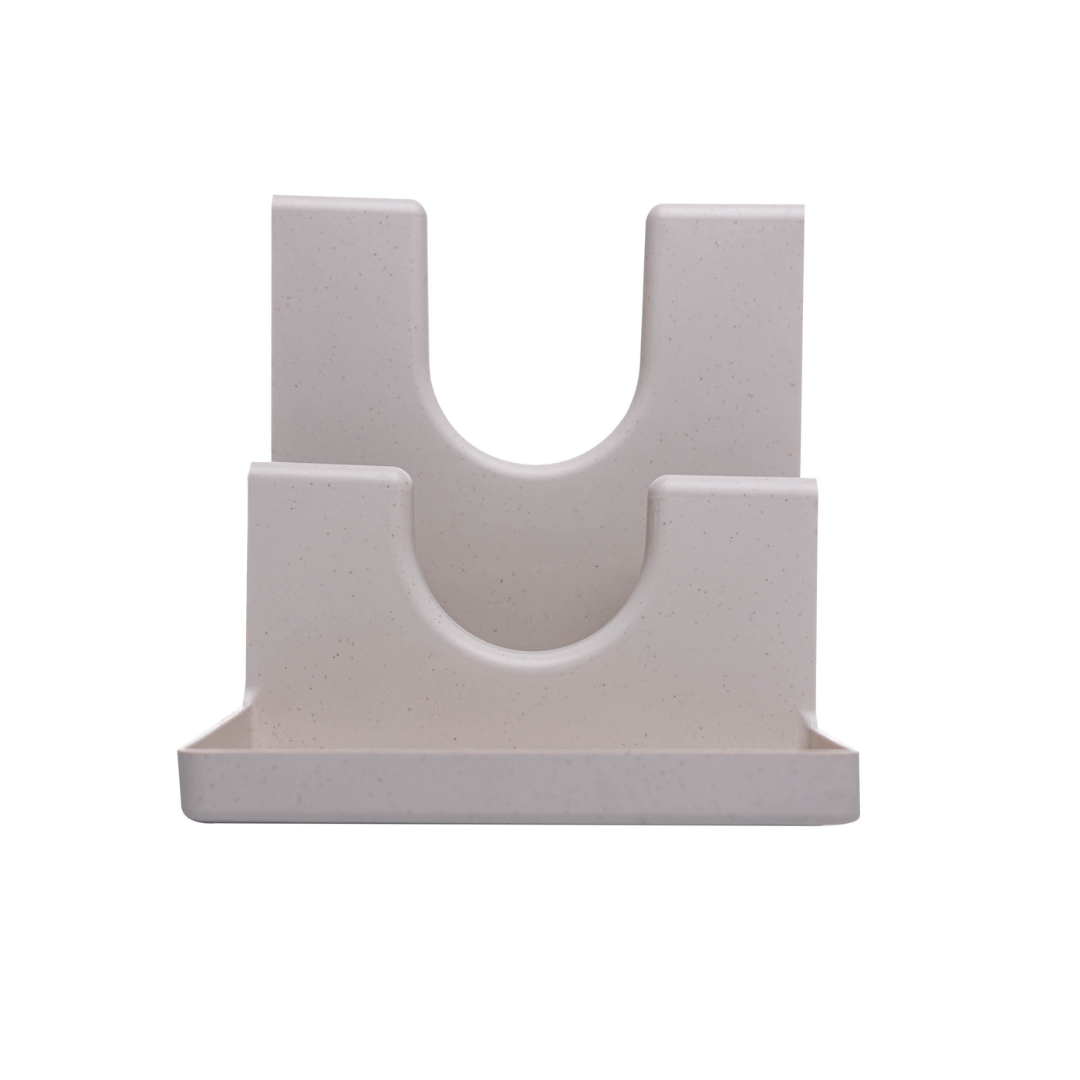 Descanso para Tampas e Utensilios em Bambu e Plástico Off White