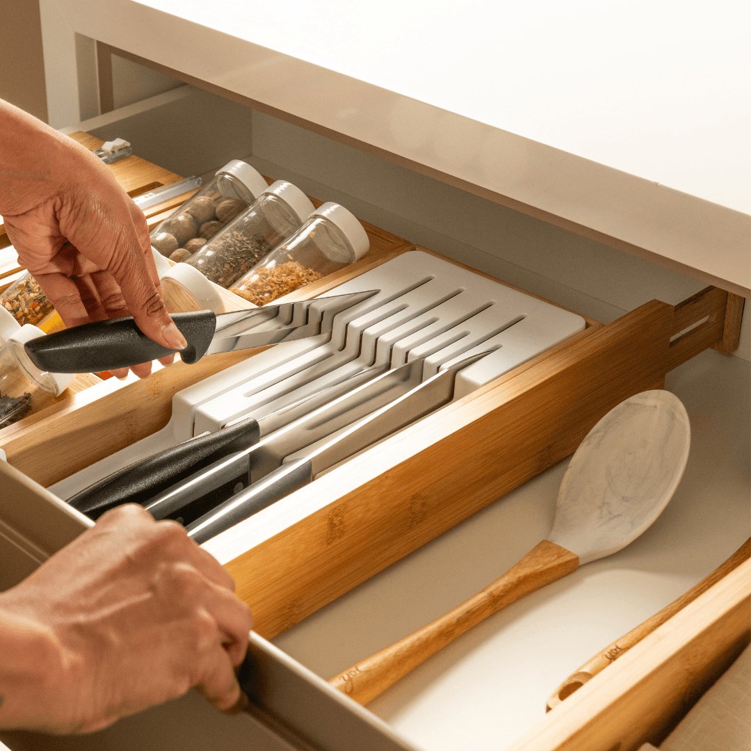 Divisória de Gavetas Ajustável Keep de Bambu 56cm