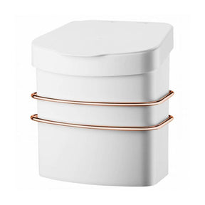 Suporte Com Lixeira De Fixação Ventosa Branca Rose Gold 2,5 Litros