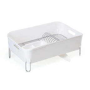 Escorredor de Louças Branco Com Porta Talheres e Bico Para Escoamento de Água