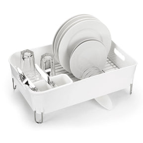 Escorredor de Louças Branco Com Porta Talheres e Bico Para Escoamento de Água
