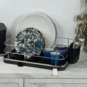 Escorredor de Louças Preto e Cromado