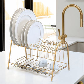 Escorredor Max Duplo Dourado Fosco