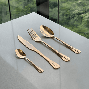 Faqueiro 24 Peças de Aço Inox Positano Rose Gold