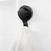 Gancho de Parede Preto Fosco com Ventosa Resistente 10,5cm