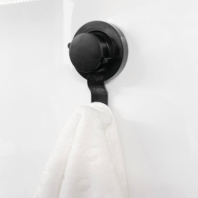 Gancho de Parede Preto Fosco com Ventosa Resistente 10,5cm