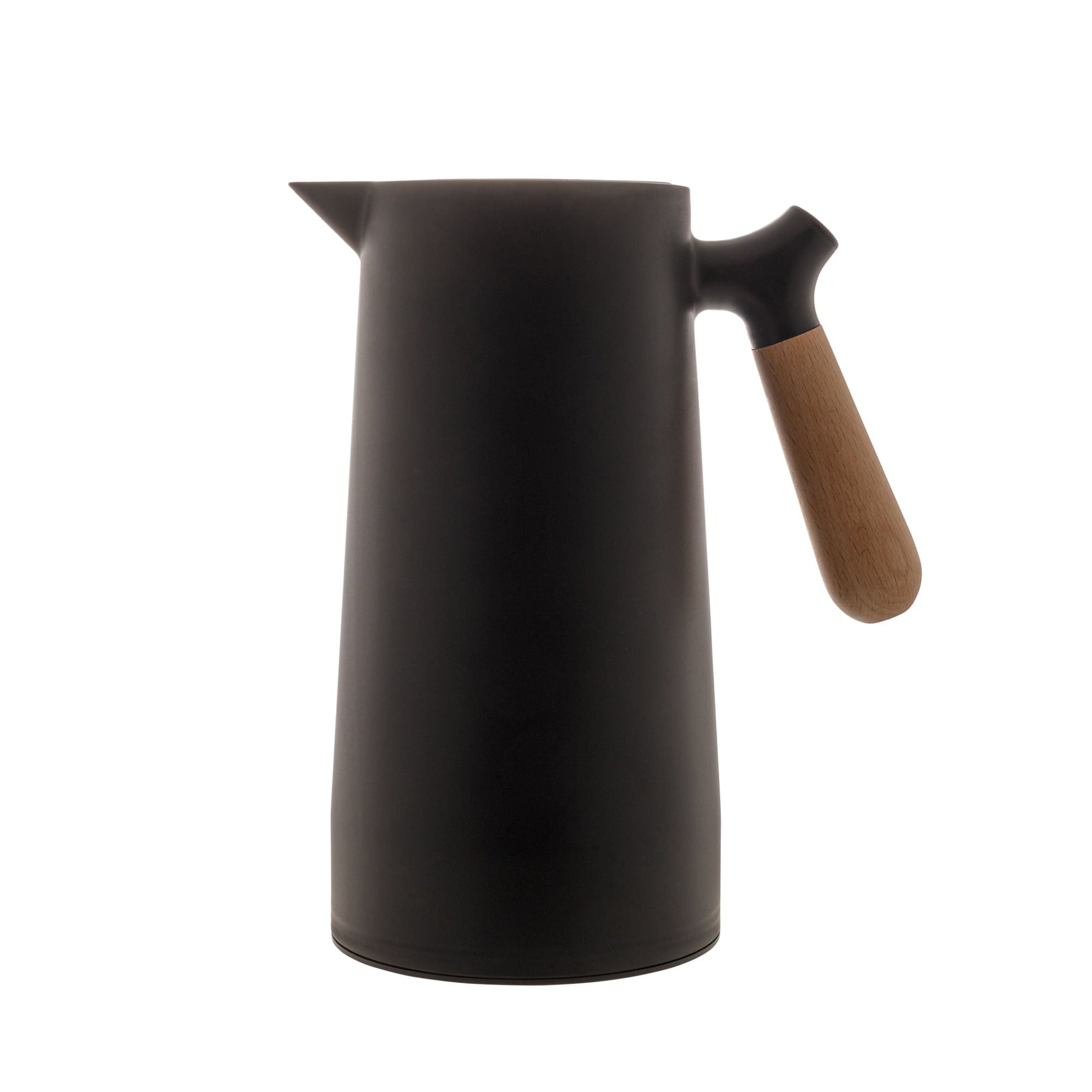 Garrafa Térmica Nórdica com Cabo de Madeira Preta 1 Litro