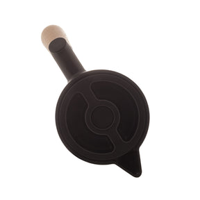 Garrafa Térmica Nórdica com Cabo de Madeira Preta 1 Litro