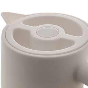 Garrafa Térmica Nórdica em Plástico com Cabo de Madeira Branca 1 Litro