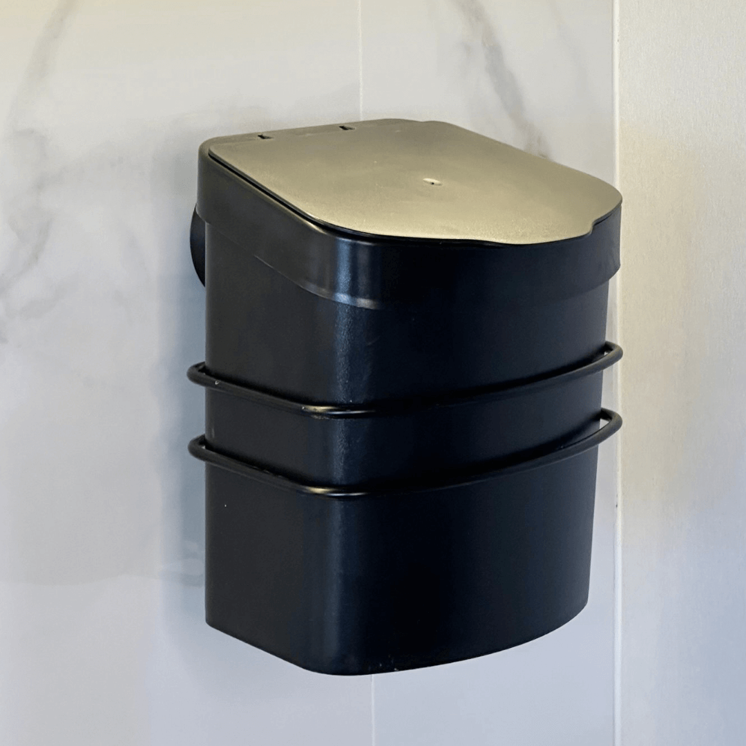 Suporte Com Lixeira De Fixacao Ventosa Preto Fosco 2,5 Litros