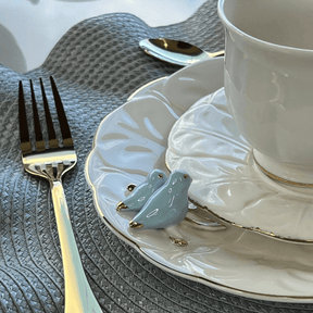 Jogo 4 Xicaras para Chá em Porcelana Birds Branca 200ml