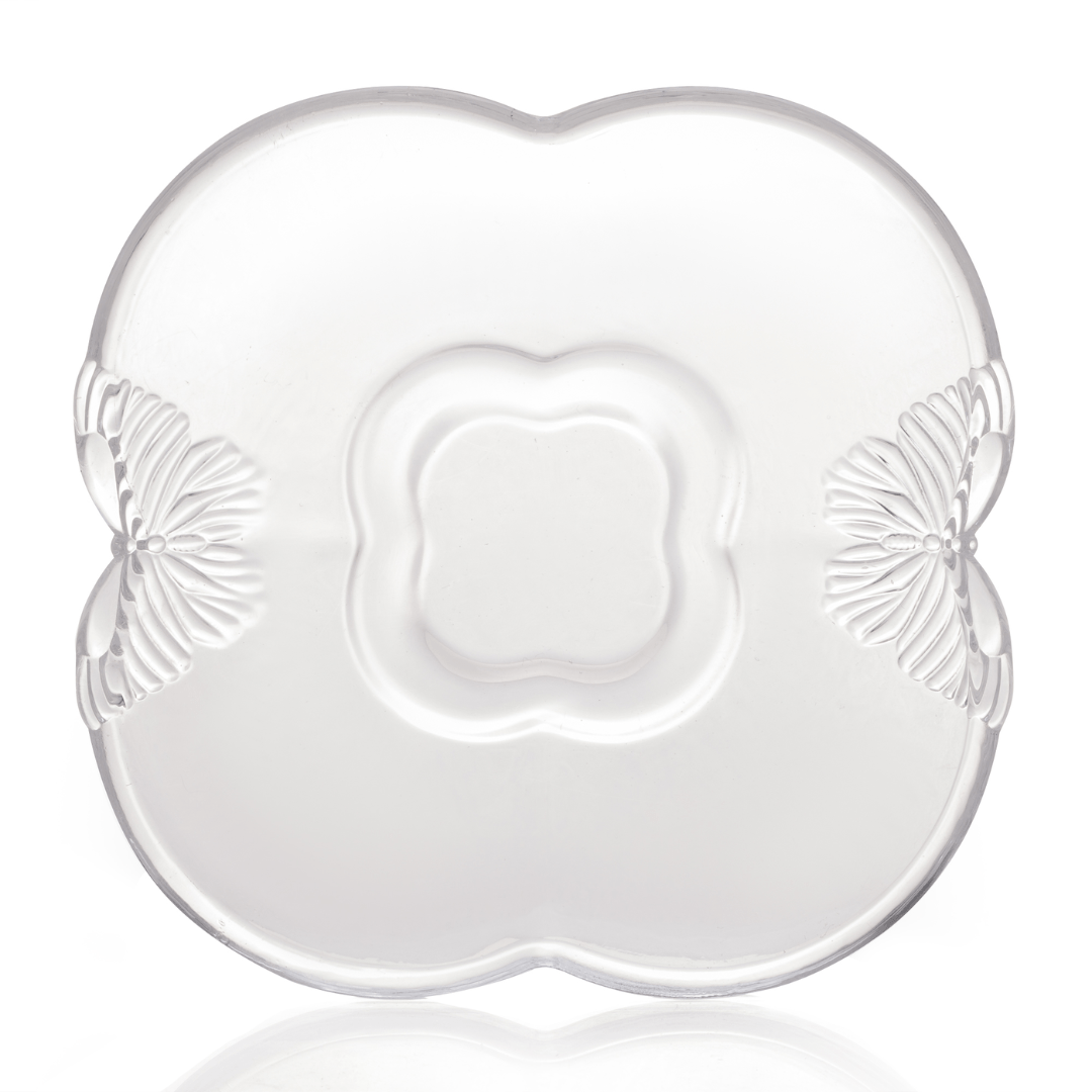 Jogo 4 Xícaras de Chá com Pires em Vidro Butterfly 180ml