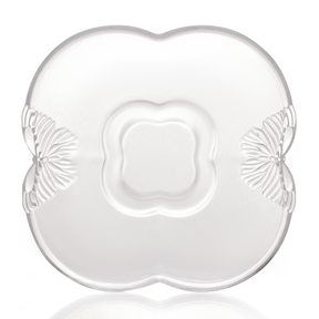 Jogo 4 Xícaras de Chá com Pires em Vidro Butterfly 180ml