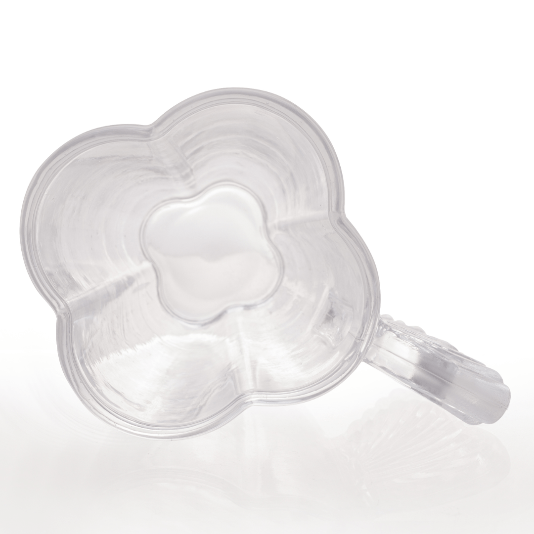 Jogo 4 Xícaras de Chá com Pires em Vidro Butterfly 180ml