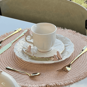 Jogo 4 Xicaras para Chá em Porcelana Birds Branca 200ml