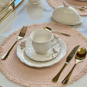 Jogo 4 Xicaras para Chá em Porcelana Birds Branca 200ml