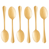 Jogo 6 Colheres Positano Dourada 18cm