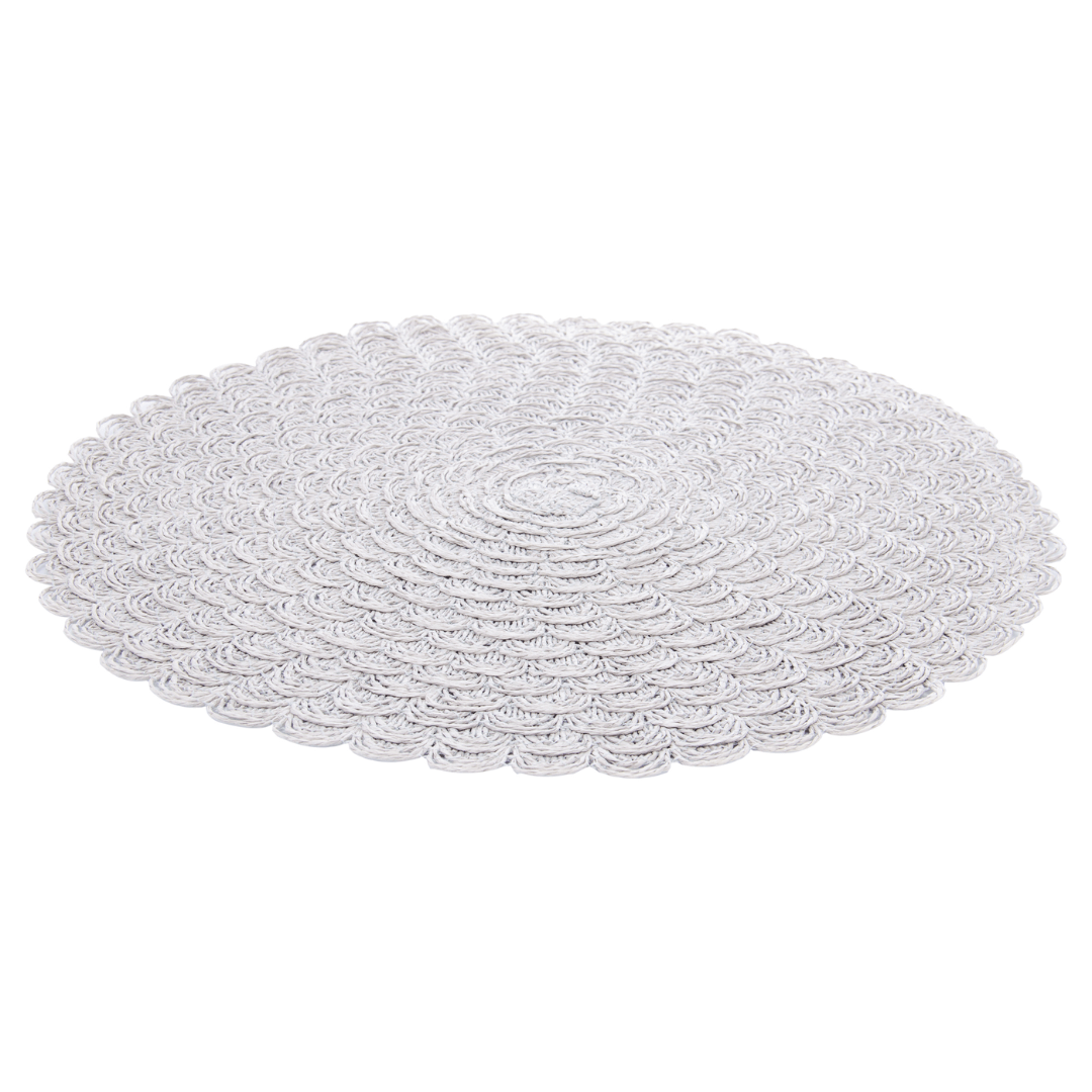 Jogo Americano Redondo Pétala Cinza 38cm