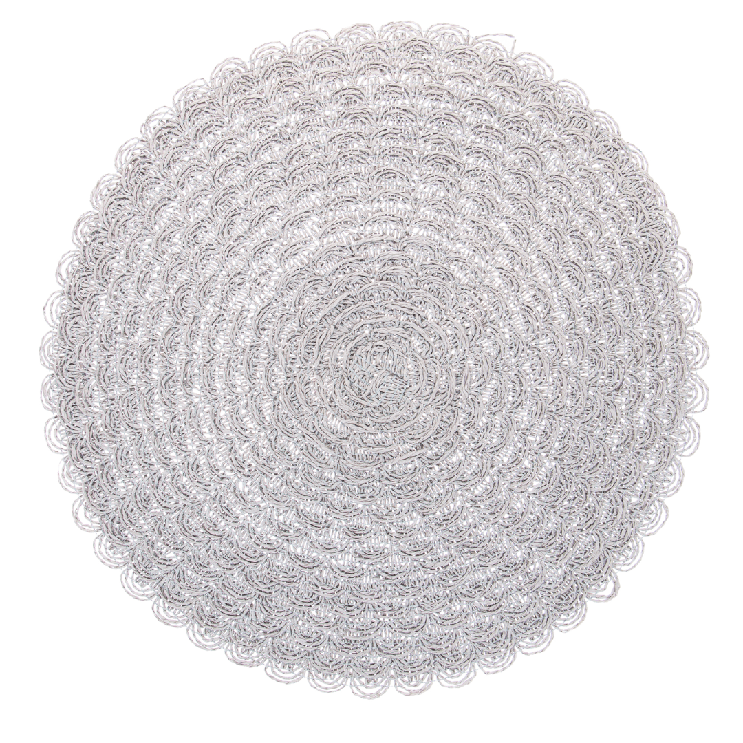 Jogo Americano Redondo Pétala Cinza 38cm