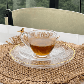 Jogo de 4 Xícaras de Chá com Pires Golden Bird - 180ml