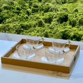 Jogo de 4 Xícaras de Chá com Pires Golden Bird - 180ml