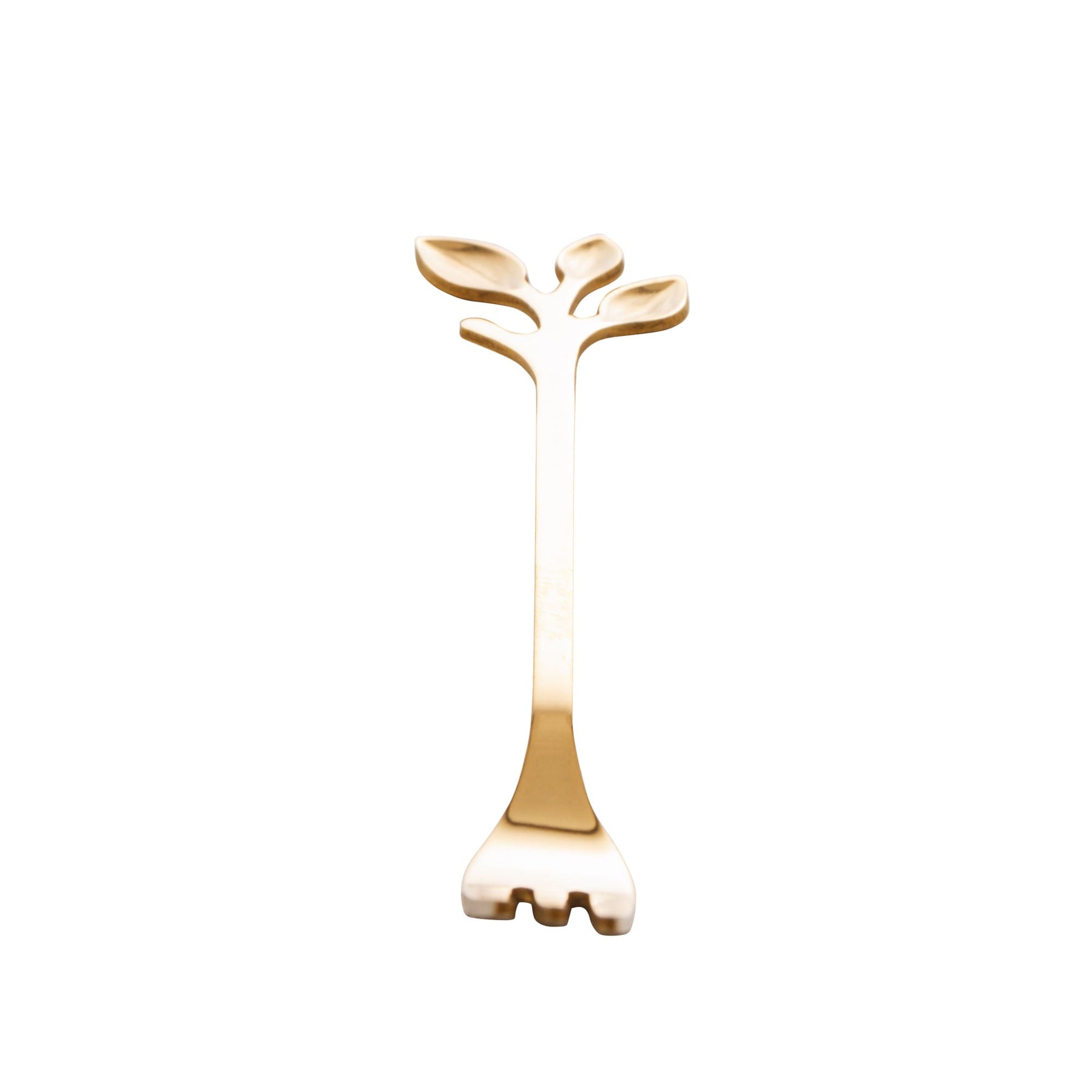 Jogo de Garfos para Aperitivo em Aço Inox Leaves Dourado 4 Peças