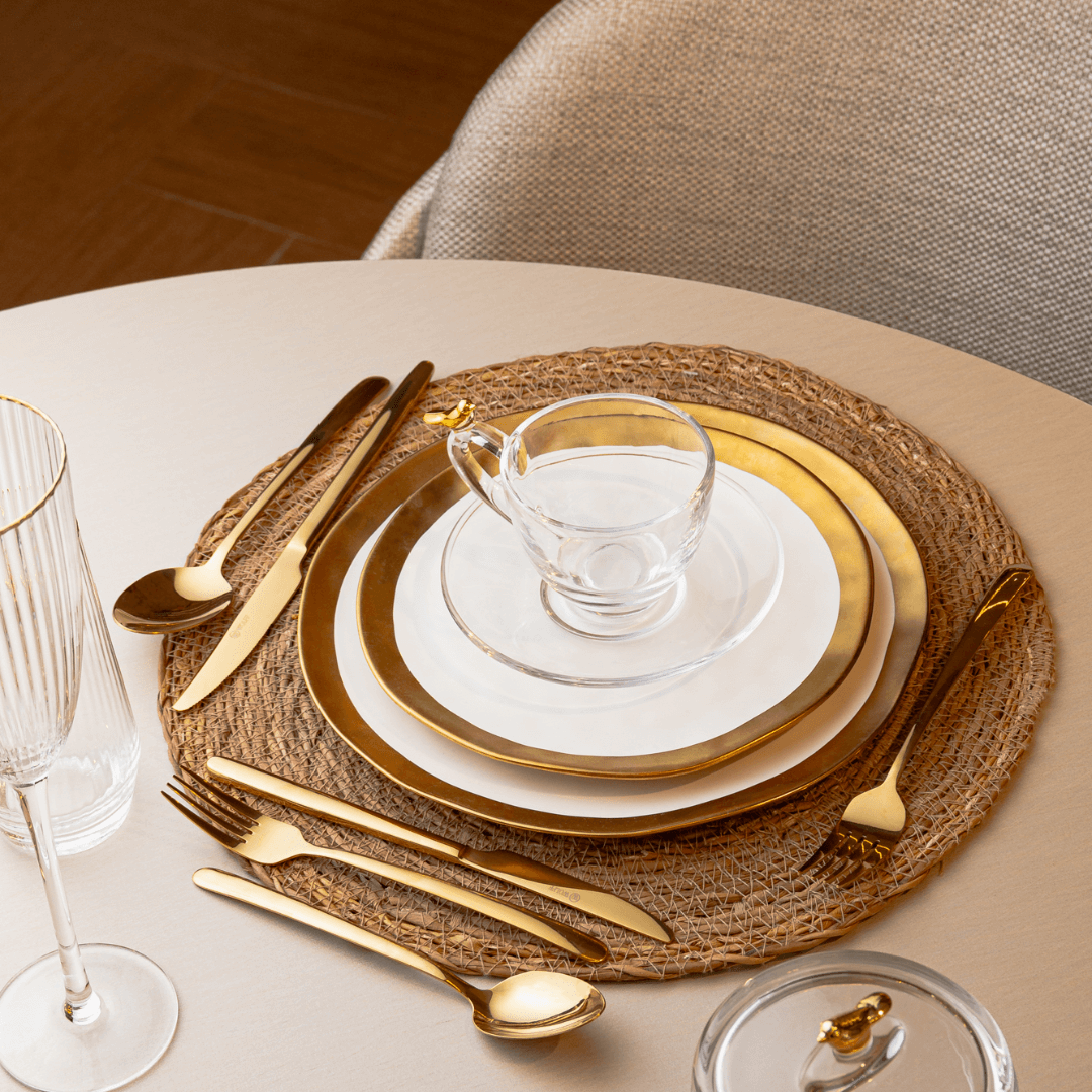 Jogo de 4 Xícaras de Chá com Pires Golden Bird - 180ml