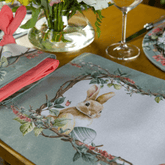 Kit 2 Jogos Americano Coelhos da Páscoa Verde 48cm