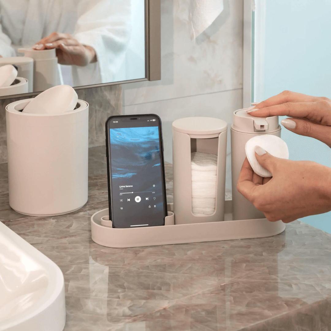 Kit Serene para Banheiro Bege 4 Peças