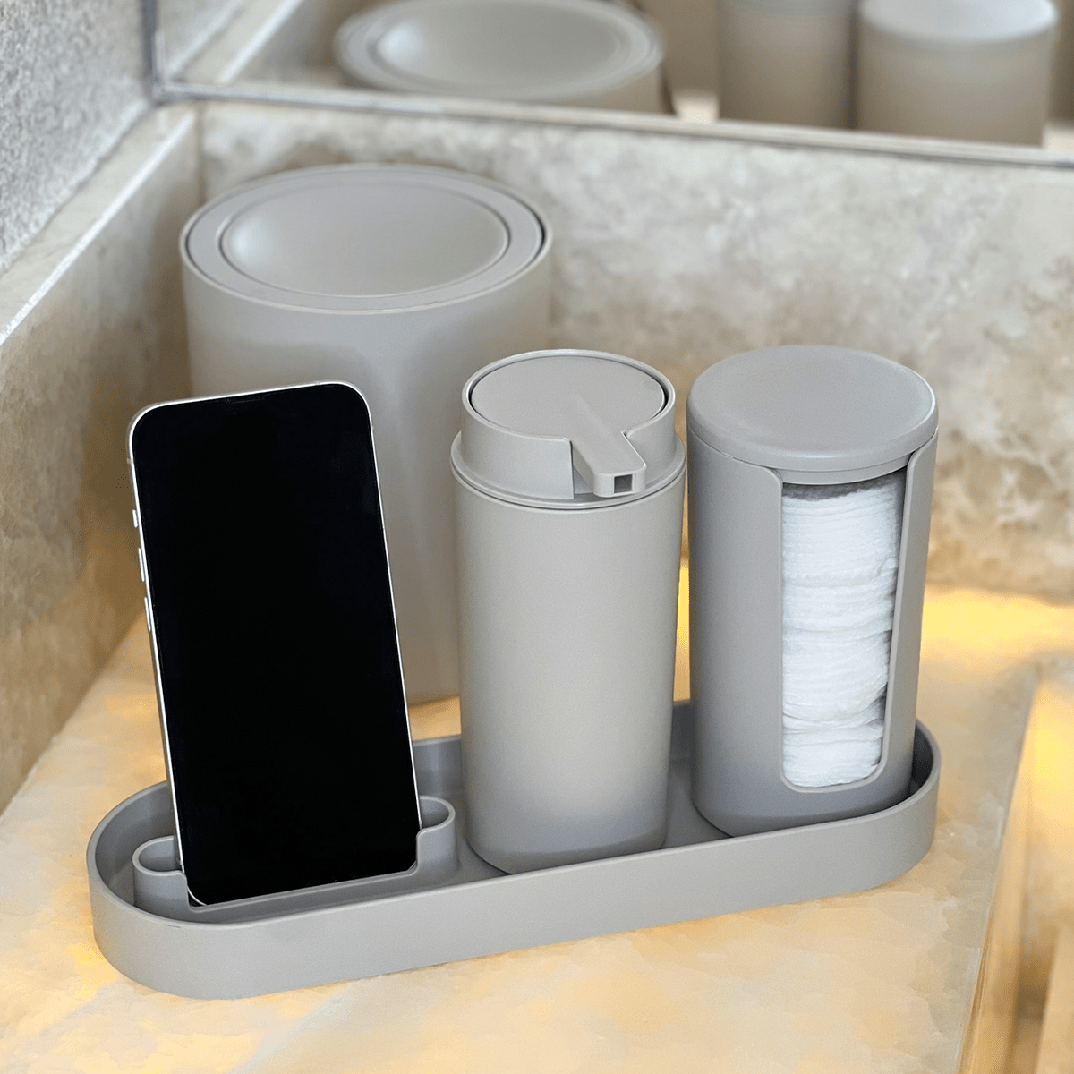 Kit Serene para Banheiro Bege 4 Peças