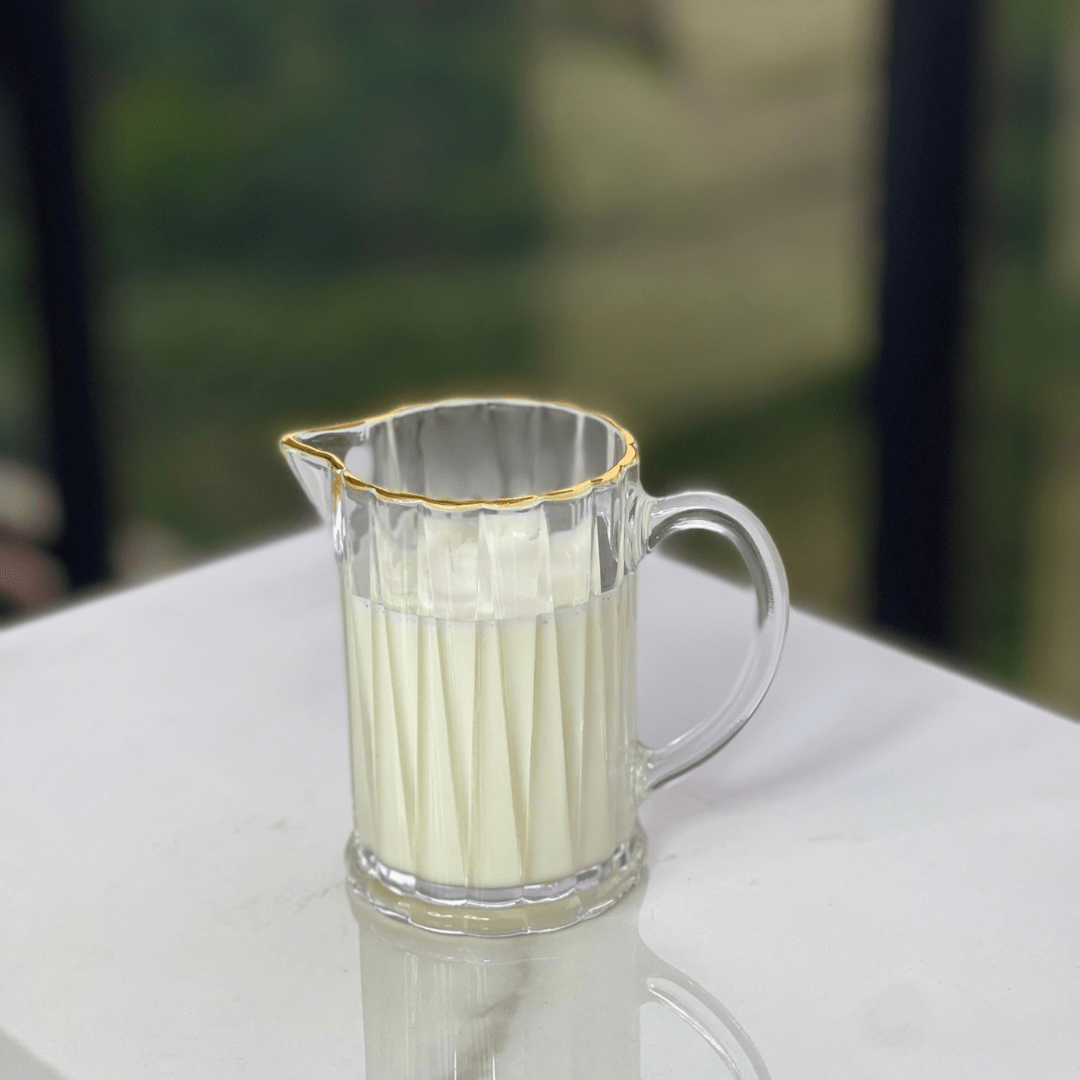 Leiteira Radial em Cristal com Fio de Ouro 290ml
